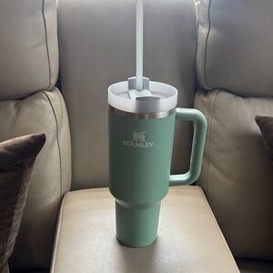 Stanley Mint Green Travel Tumbler with Handle and Straw